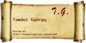 Tamási György névjegykártya